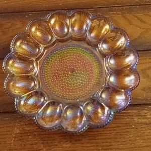 1970 vintage Indian glass egg plater